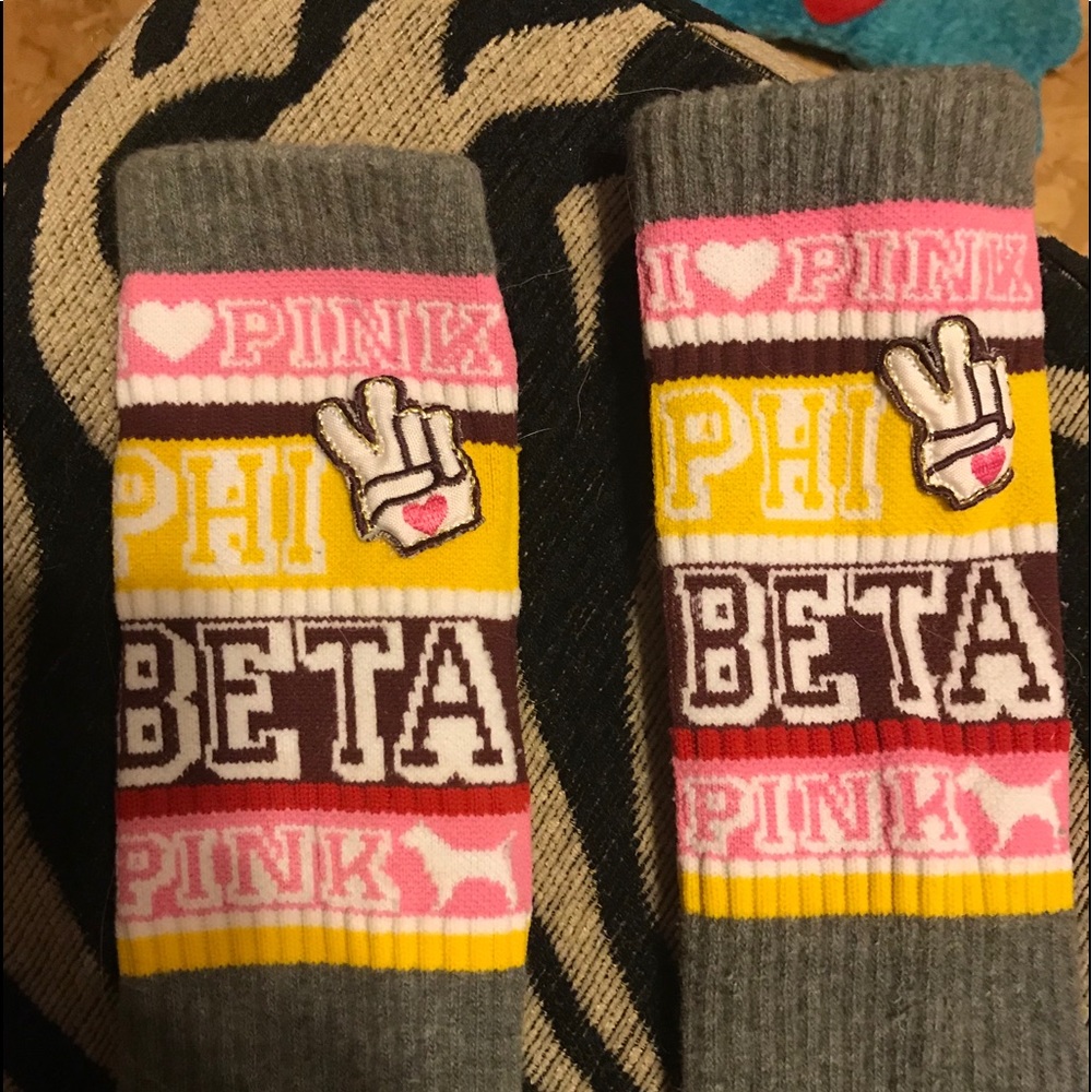 Victorias secret pink above the knee socks